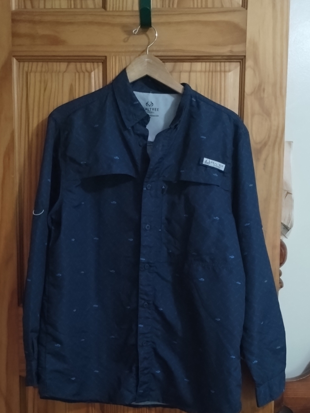 Realtree Men's Dark Blue Lightweight Button-Front Shirt Jacket